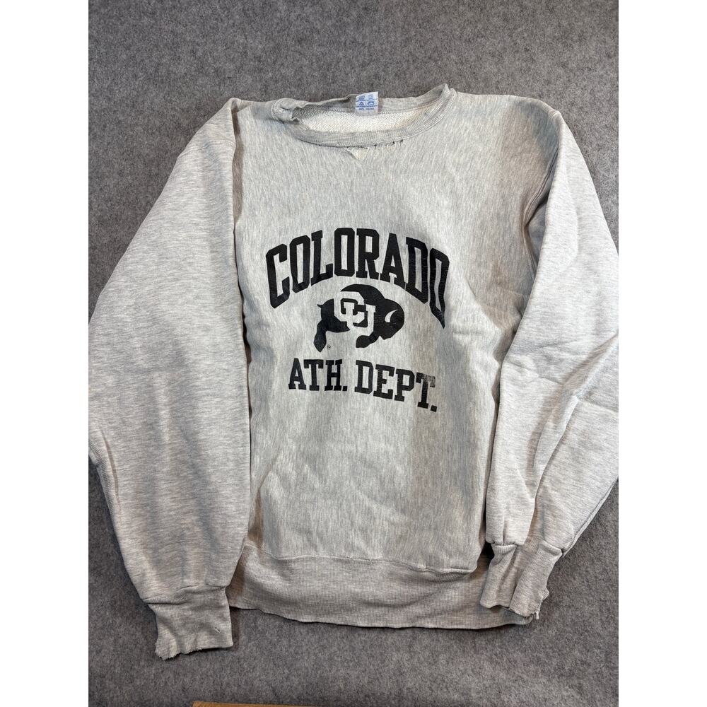 Vintage 90s Colorado Athletic Department Crewneck Sweatshirt Mens M Gray MVP